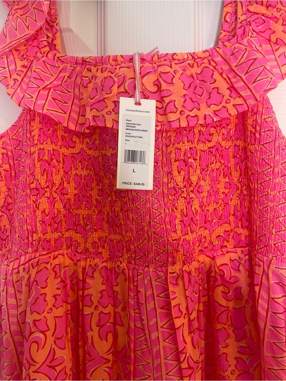 Vineyard Vines Pink & Orange Ruffle-Strap Maxi Dress - Picture 2 of 3